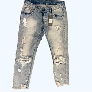 Denim CoLab Saltwater & Song Distressed Avoca Skinnies Jeans #3A40 Size 11